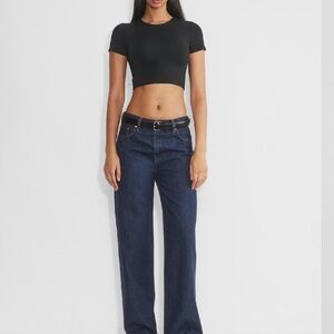 Aritzia Babaton | Black Contour Crew Cropped T-Shirt